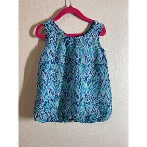 Healthtex Fancy Lace Back Blue Tank Top Toddler Girls Size 4T AC1